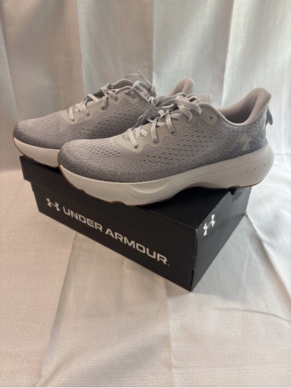 Under Armour Men’s Light Gray HOVR Knit Running Sneakers